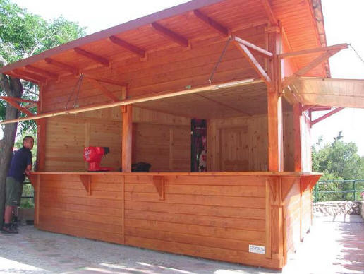 vente de kiosque en bois et de baraque préfabriquée pour restauration à emporter